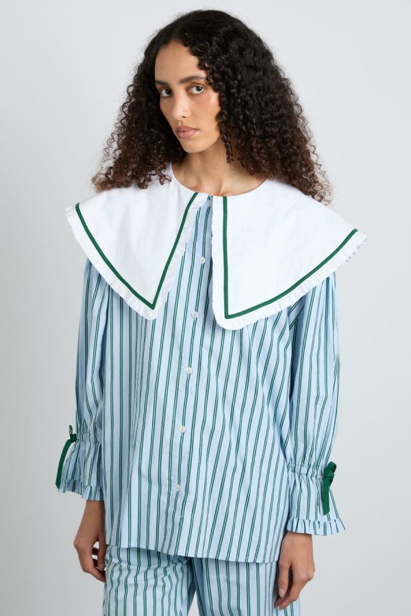 barbara pj set- blue stripe - Image 2