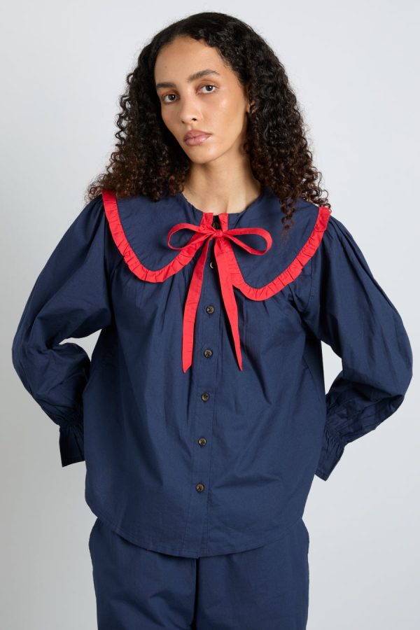 maria pj set- navy/red - Image 2