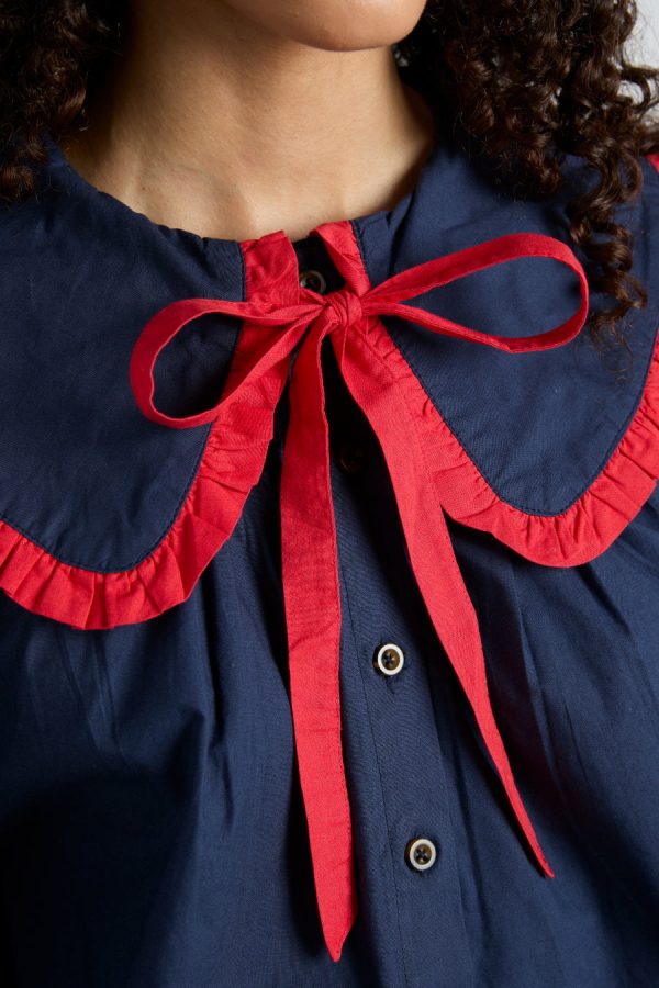 maria pj set- navy/red - Image 4