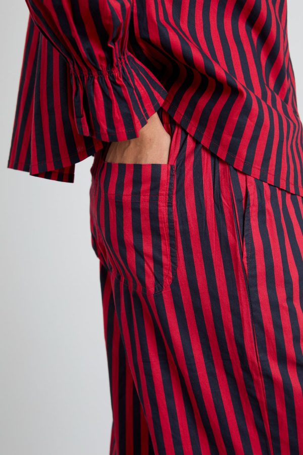 maria pj set- red/navy stripe - Image 7