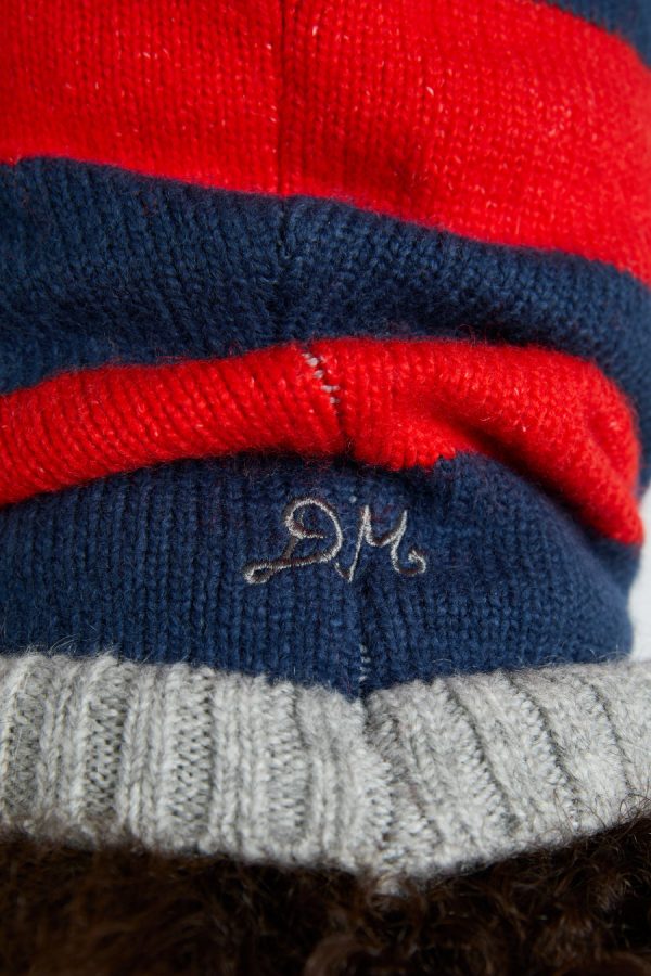 hood in red u0026 navy with grey tie - Image 4