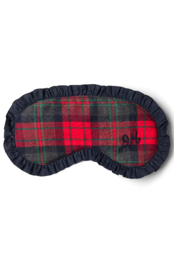 damson pj eye mask - red tartan - Image 3