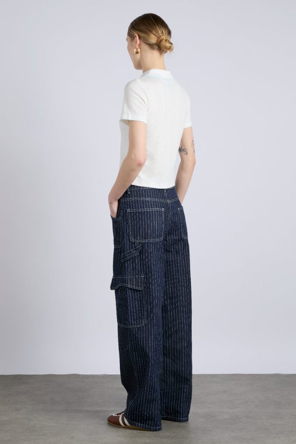 cargo jeans - navy pinstripe - Image 4