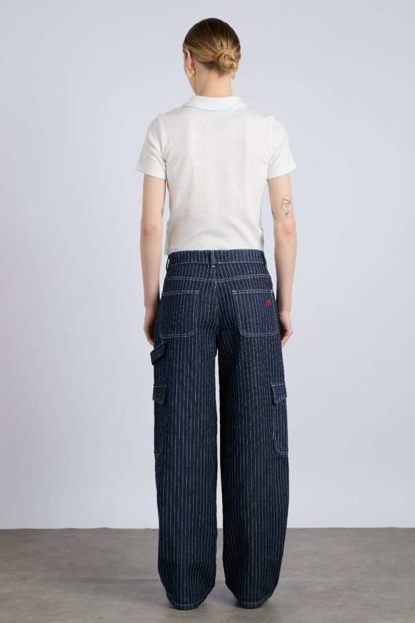 cargo jeans - navy pinstripe - Image 5