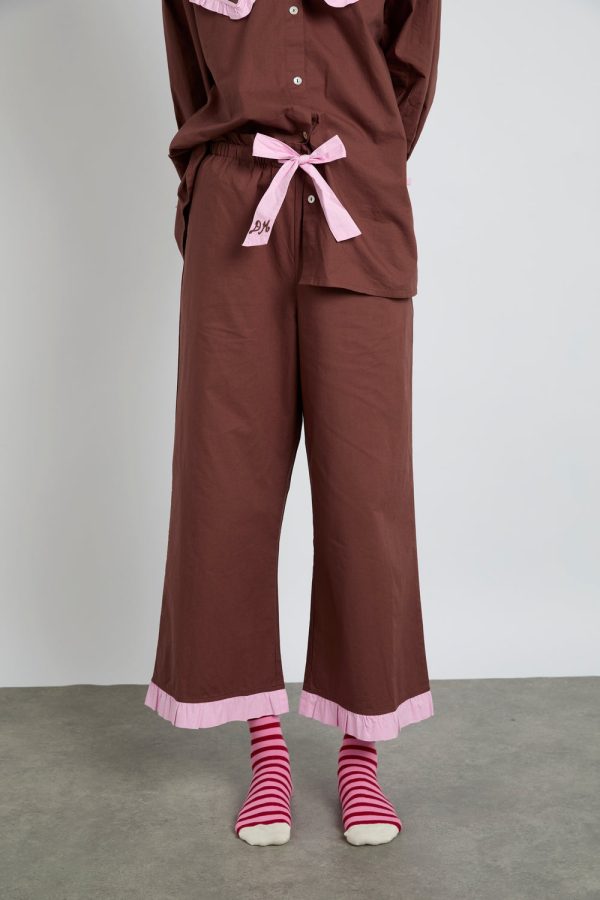 barbara pj set- brown u0026 pink - Image 4