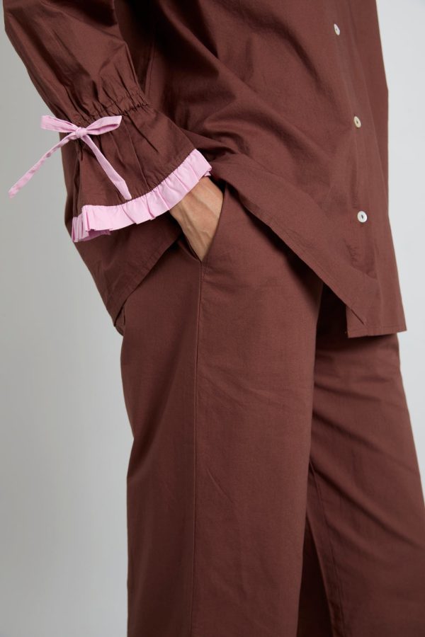 barbara pj set- brown u0026 pink - Image 5