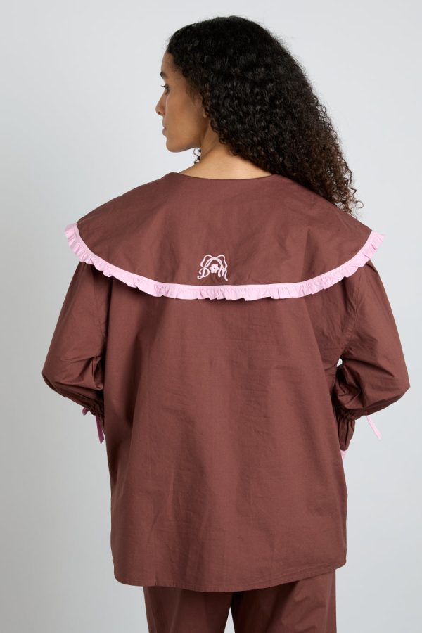 barbara pj set- brown u0026 pink - Image 6