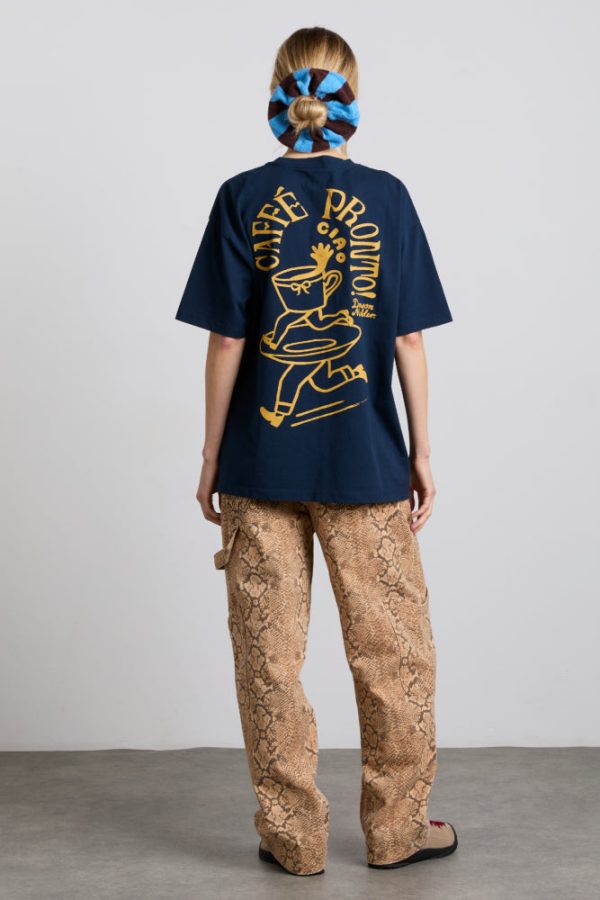 cafe pronto boyfriend tee - navy - Image 4