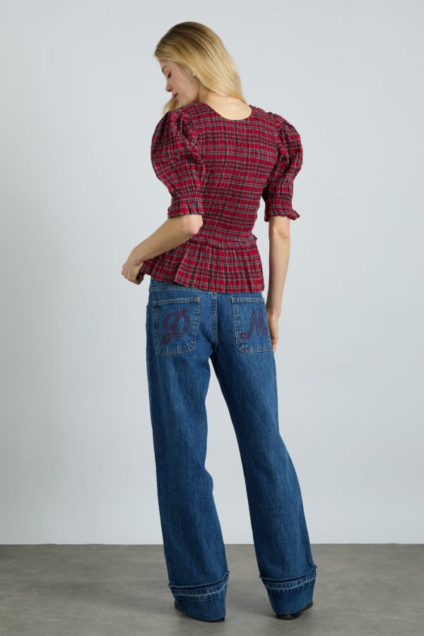 bluebelle blouse - red check - Image 4