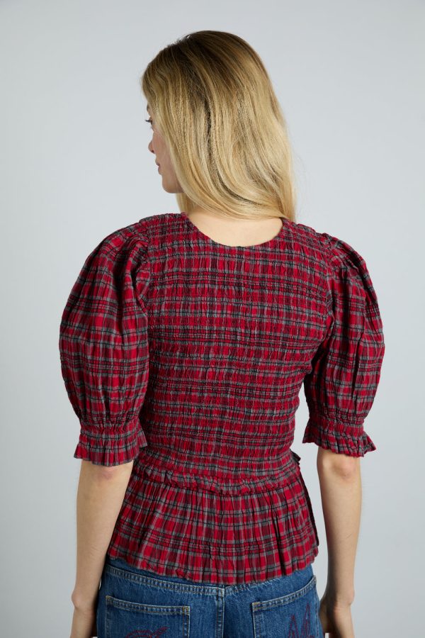 bluebelle blouse - red check - Image 5
