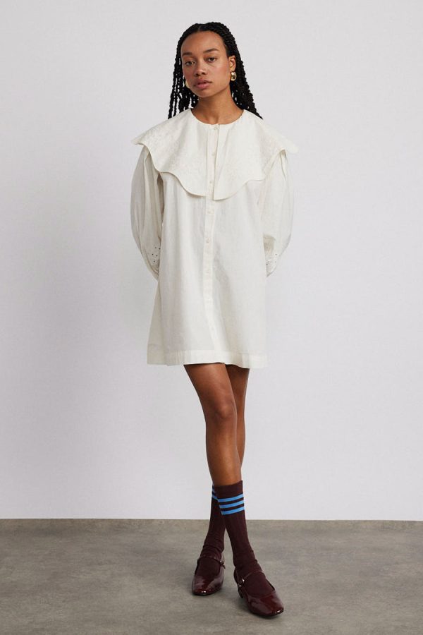 mimi mini dress - off white broderie - Image 2