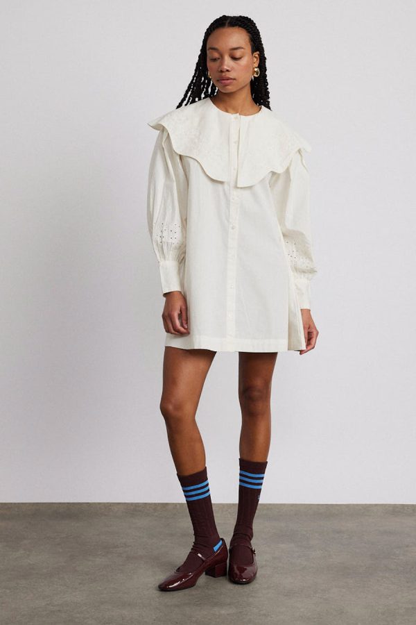 mimi mini dress - off white broderie - Image 3