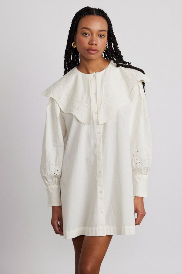 mimi mini dress - off white broderie - Image 5