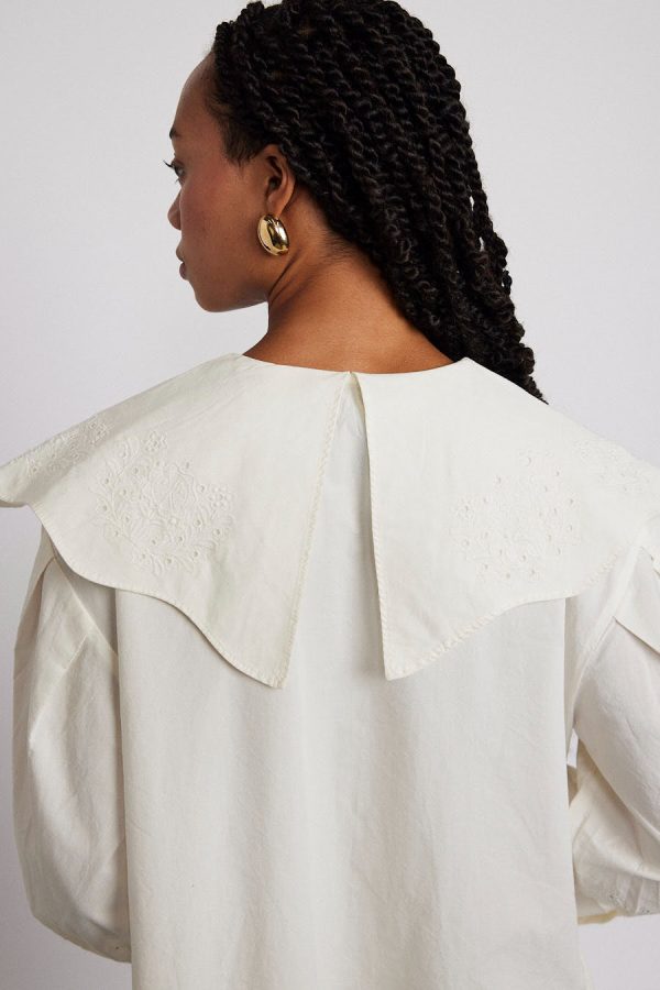 mimi mini dress - off white broderie - Image 6