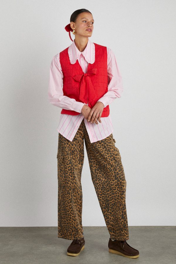 arte reversible tie gilet - red ruffle - Image 2