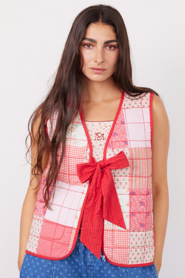 arte reversible tie gilet - red ruffle - Image 3