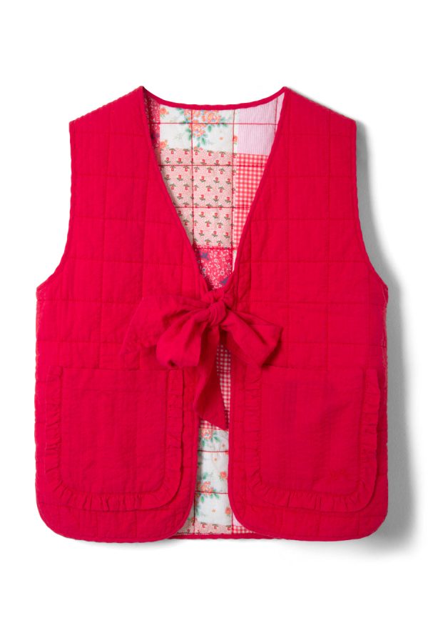 arte reversible tie gilet - red ruffle - Image 6