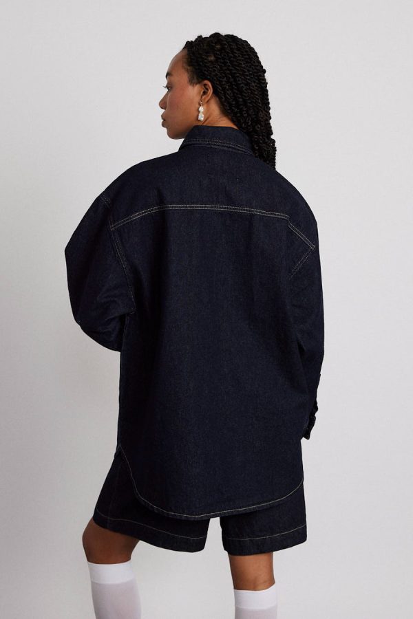 nova oversized shacket - indigo - Image 5