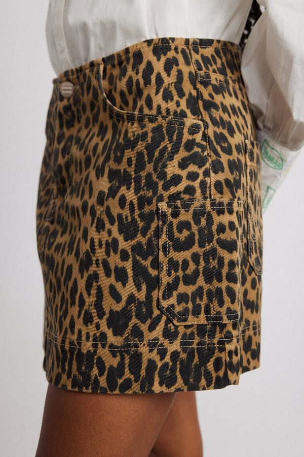 lily denim mini skirt- leopard - Image 5