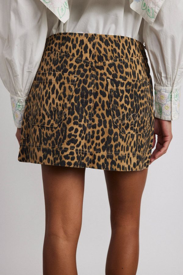 lily denim mini skirt- leopard - Image 6