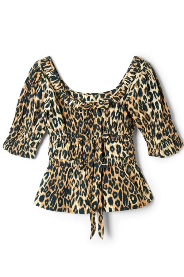 bianca ruffle blouse - leopard - Image 6