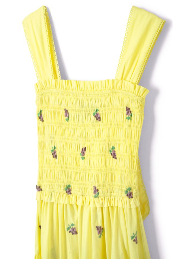 tish poplin midi dress - grape embroidery - Image 6