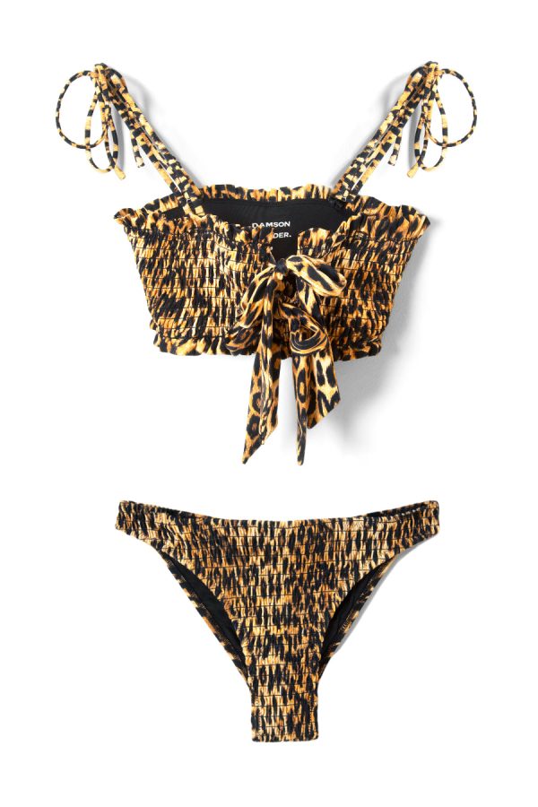 classic shirred bikini bottom - leopard - Image 5