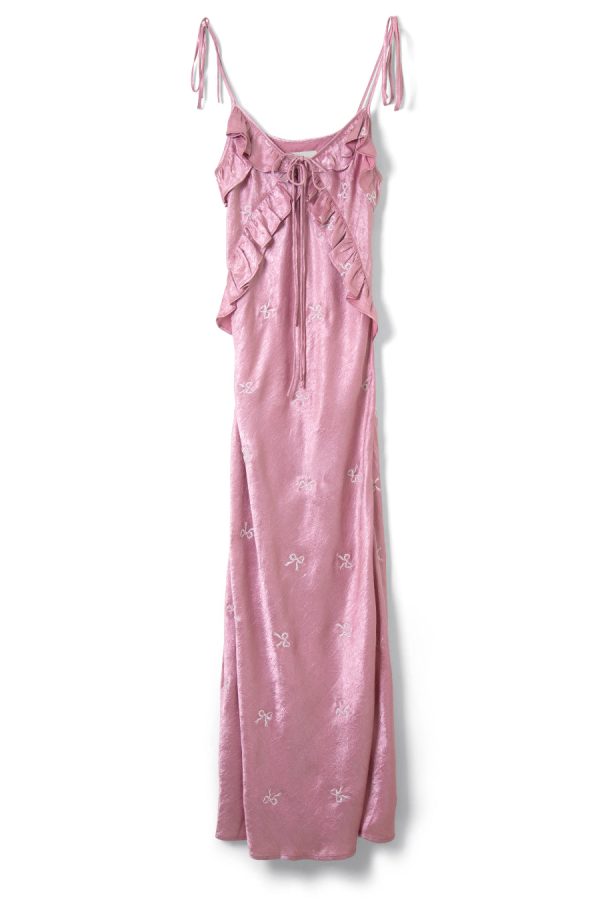 kiki embroidered dress - pink bow - Image 7