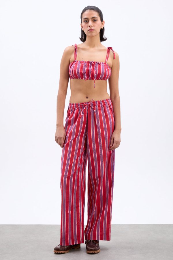 karmen ruched bralet - red stripe - Image 2