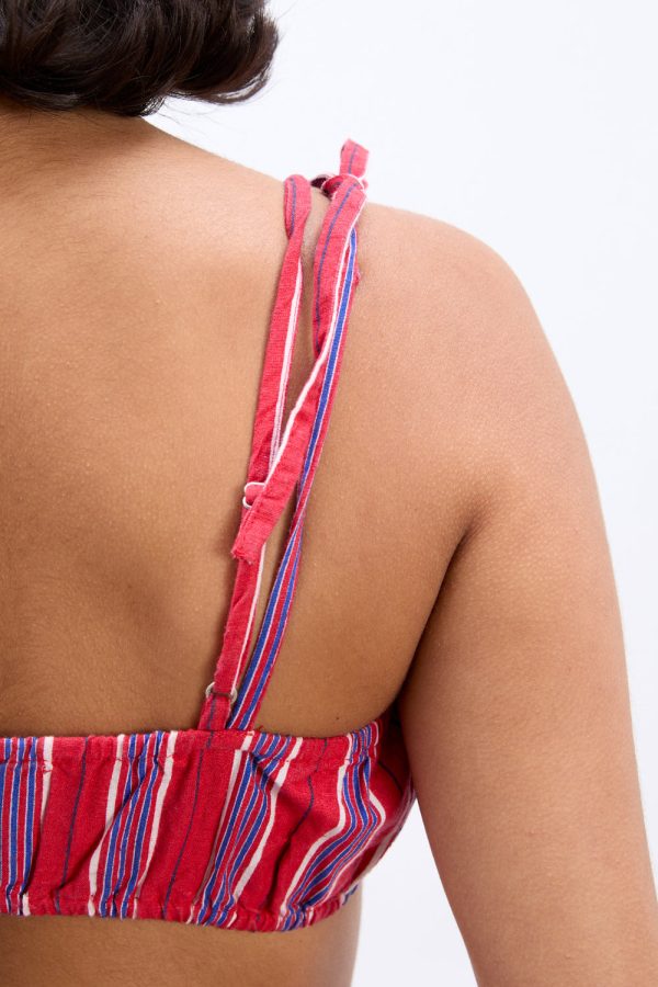 karmen ruched bralet - red stripe - Image 5
