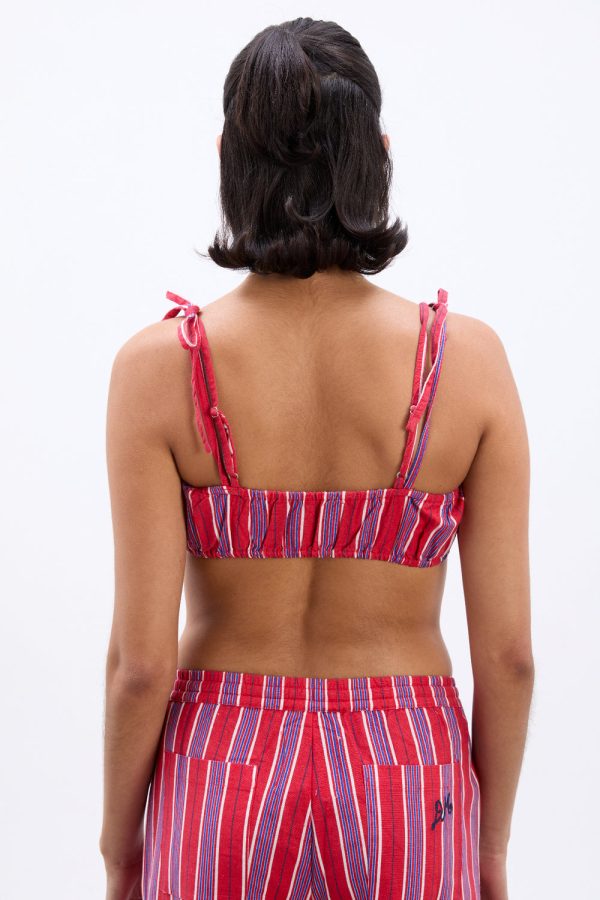 karmen ruched bralet - red stripe - Image 6