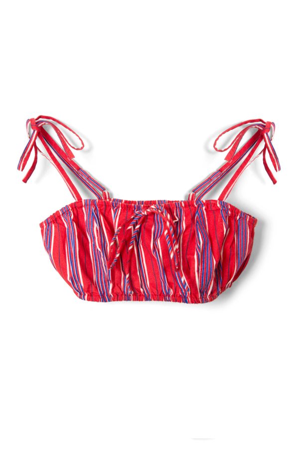 karmen ruched bralet - red stripe - Image 7