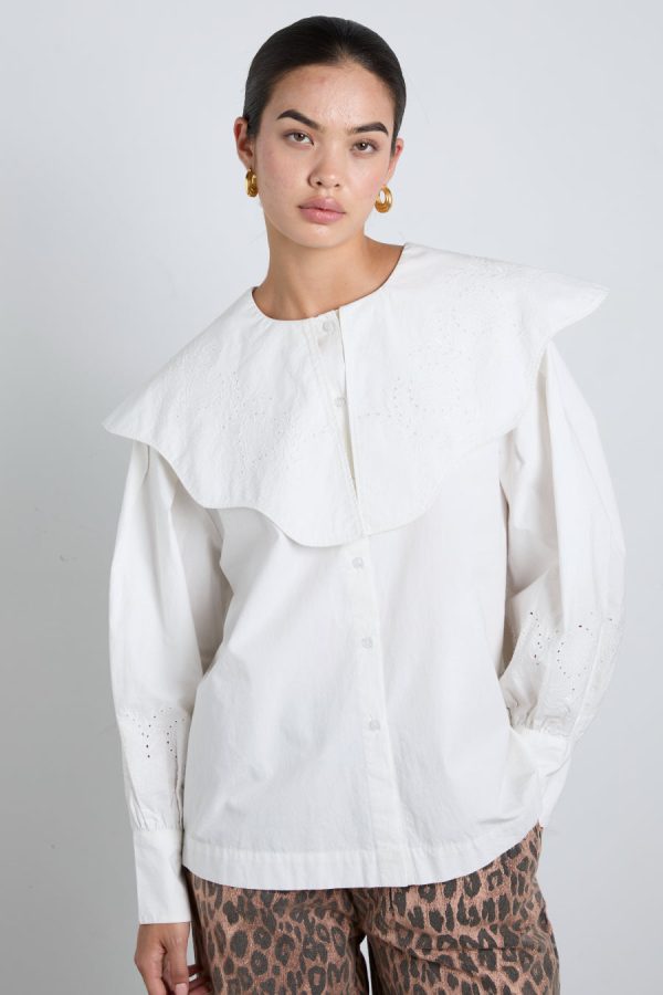 romeo embroidered blouse - white