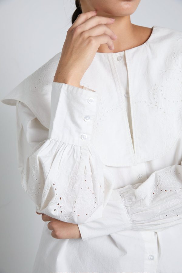 romeo embroidered blouse - white - Image 4