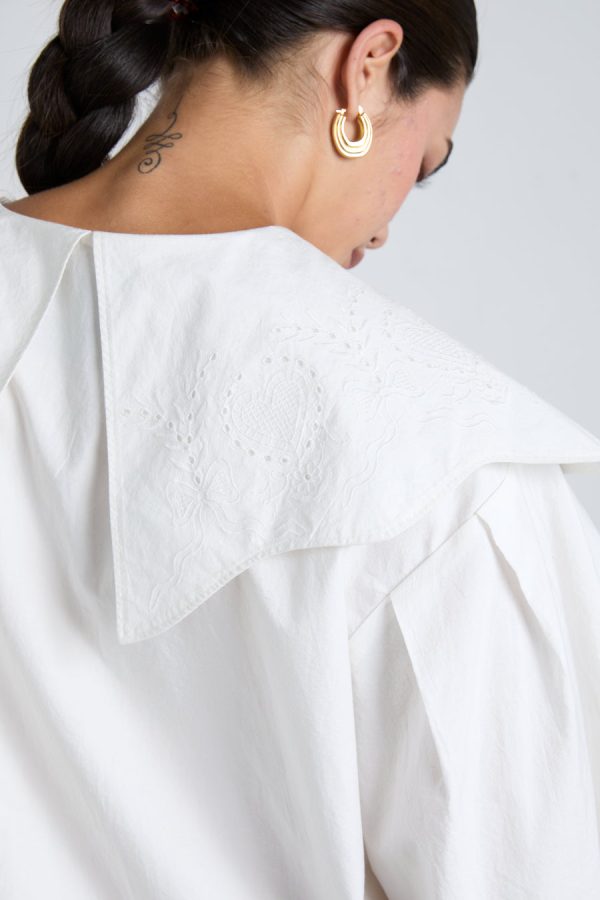 romeo embroidered blouse - white - Image 5