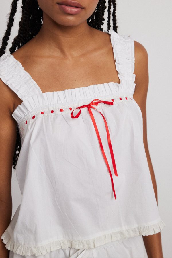 pauline ruffle nightwear set- white - Image 3