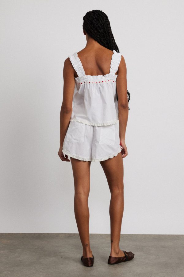 pauline ruffle nightwear set- white - Image 5