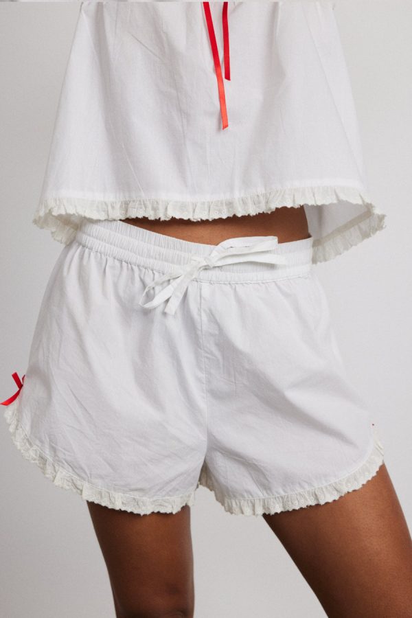 pauline ruffle nightwear set- white - Image 6