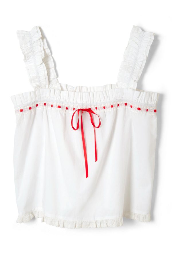 pauline ruffle nightwear set- white - Image 7