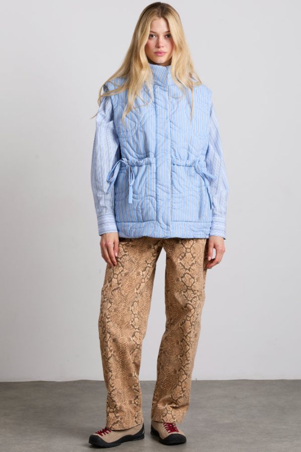 celeste quilted gilet - blue stripe - Image 2