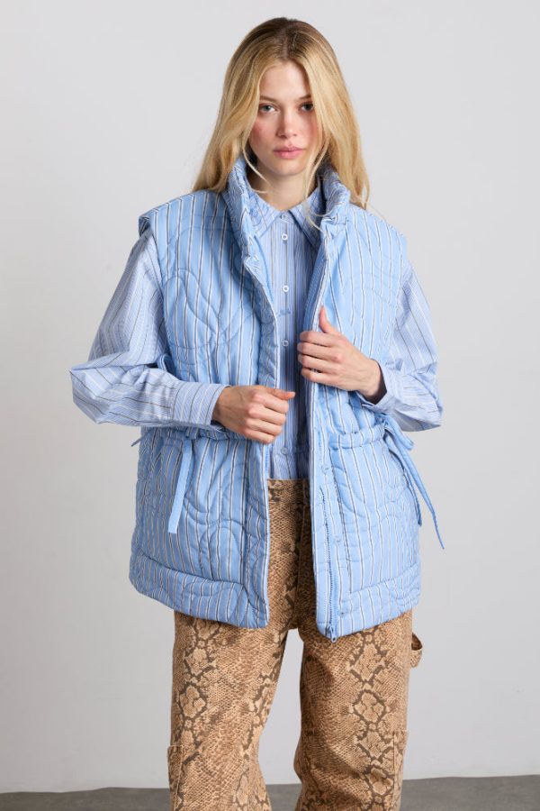 celeste quilted gilet - blue stripe - Image 3