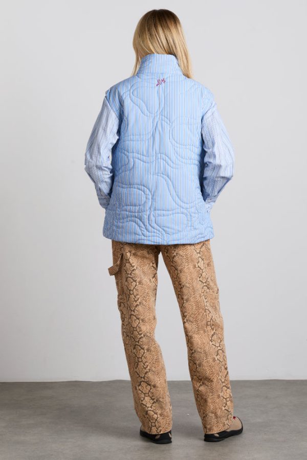 celeste quilted gilet - blue stripe - Image 5