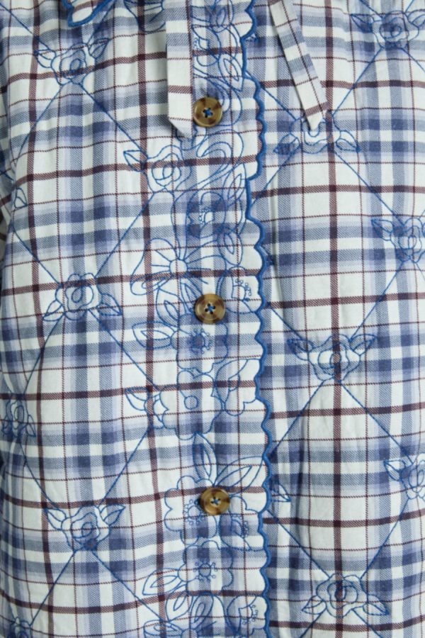 avery quilted jacket- navy check - Image 5