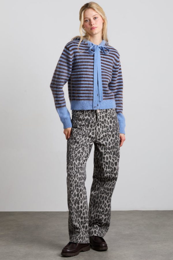 ruthie bonnet cardigan - blue u0026 chocolate stripe - Image 6