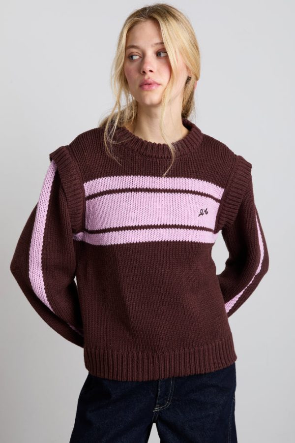 poppy jumper with removable sleeves - burgundy u0026 lilac