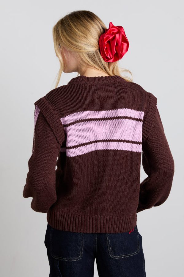 poppy jumper with removable sleeves - burgundy u0026 lilac - Image 5