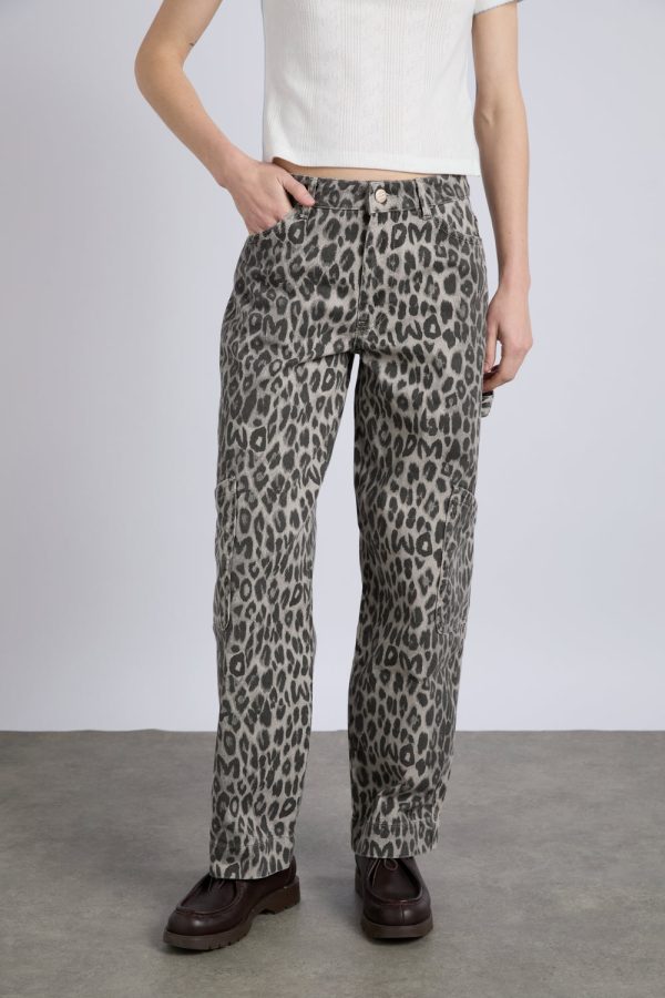drew cargo jeans - leopard charcoal - Image 2