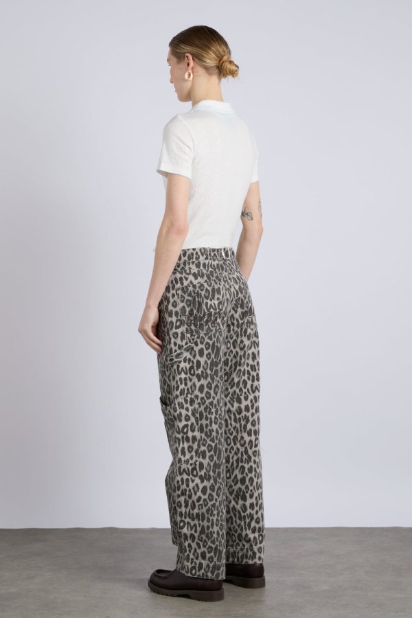 drew cargo jeans - leopard charcoal - Image 3
