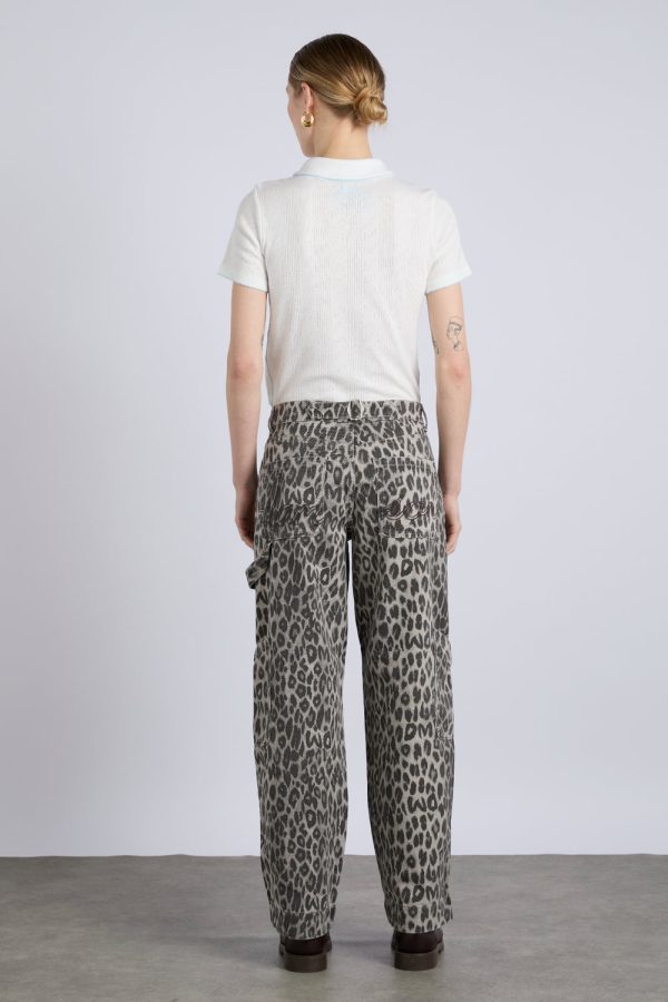 drew cargo jeans - leopard charcoal - Image 4