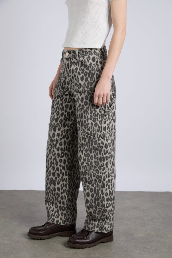drew cargo jeans - leopard charcoal - Image 5